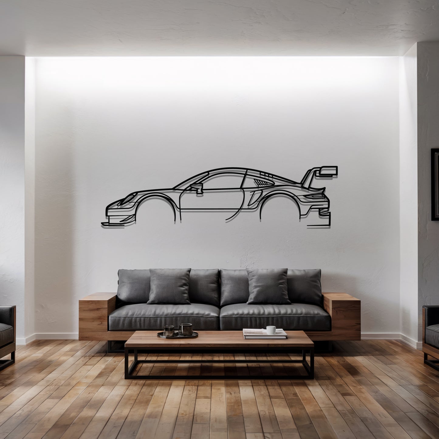 911 RSR (991) - Car Metal Silhouette Wall Art - Car Enthusiast Gift - Laser-cut Garage Decor