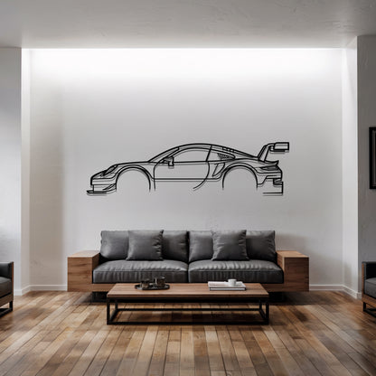 911 RSR (991) - Car Metal Silhouette Wall Art - Car Enthusiast Gift - Laser-cut Garage Decor