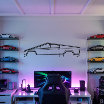 Cybertruck - Car Metal Silhouette Wall Art - Car Enthusiast Gift - Laser-cut Garage Decor