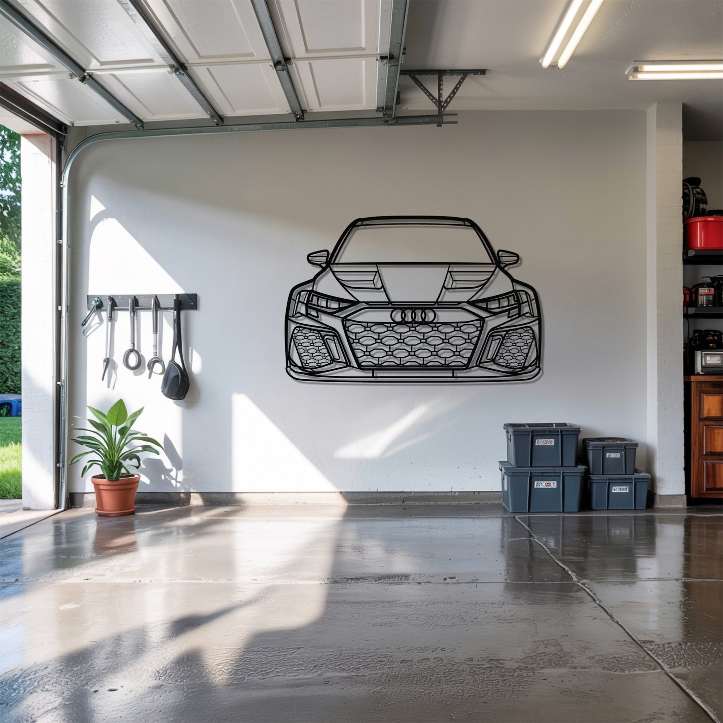 RS3 Front - Car Metal Silhouette Wall Art - Car Enthusiast Gift - Laser-cut Garage Decor