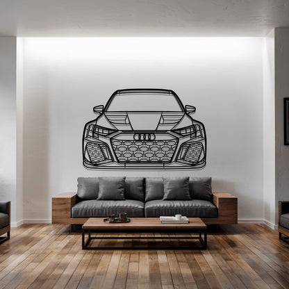 RS3 Front - Car Metal Silhouette Wall Art - Car Enthusiast Gift - Laser-cut Garage Decor