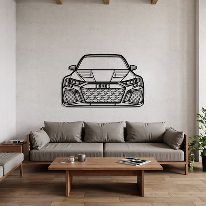 RS3 Front - Car Metal Silhouette Wall Art - Car Enthusiast Gift - Laser-cut Garage Decor