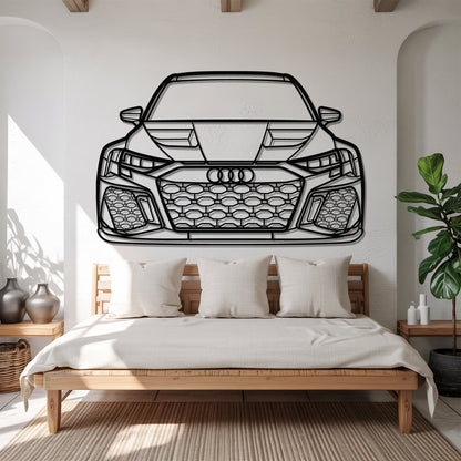 RS3 Front - Car Metal Silhouette Wall Art - Car Enthusiast Gift - Laser-cut Garage Decor