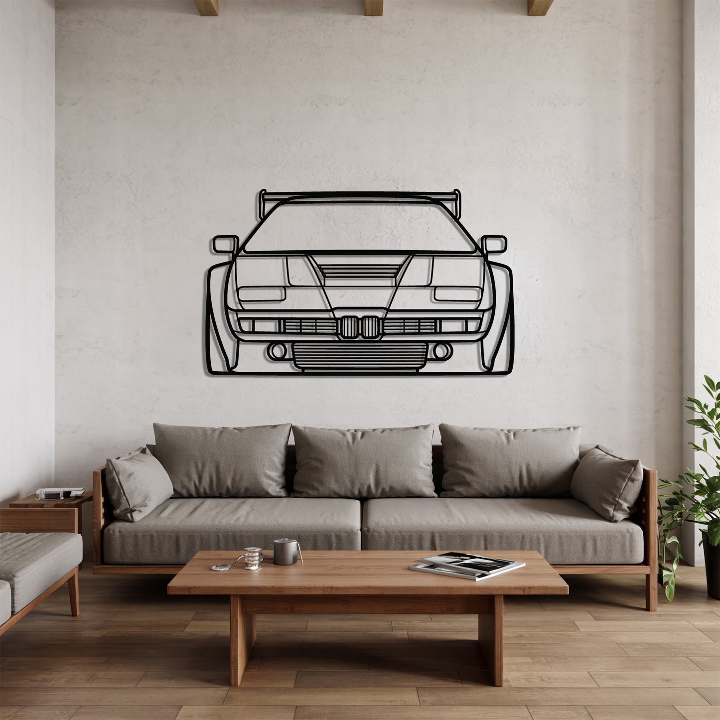 M1 Front - Car Metal Silhouette Wall Art - Car Enthusiast Gift - Laser-cut Garage Decor