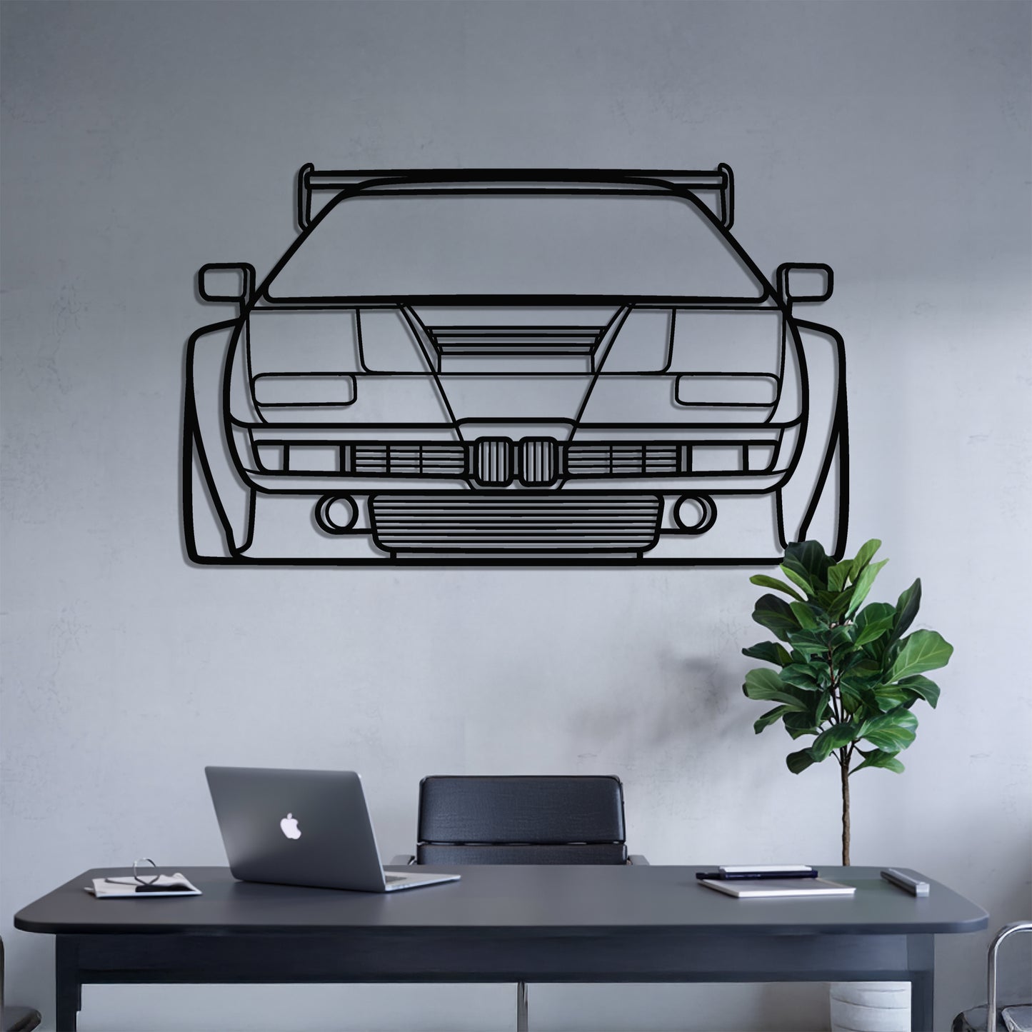 M1 Front - Car Metal Silhouette Wall Art - Car Enthusiast Gift - Laser-cut Garage Decor