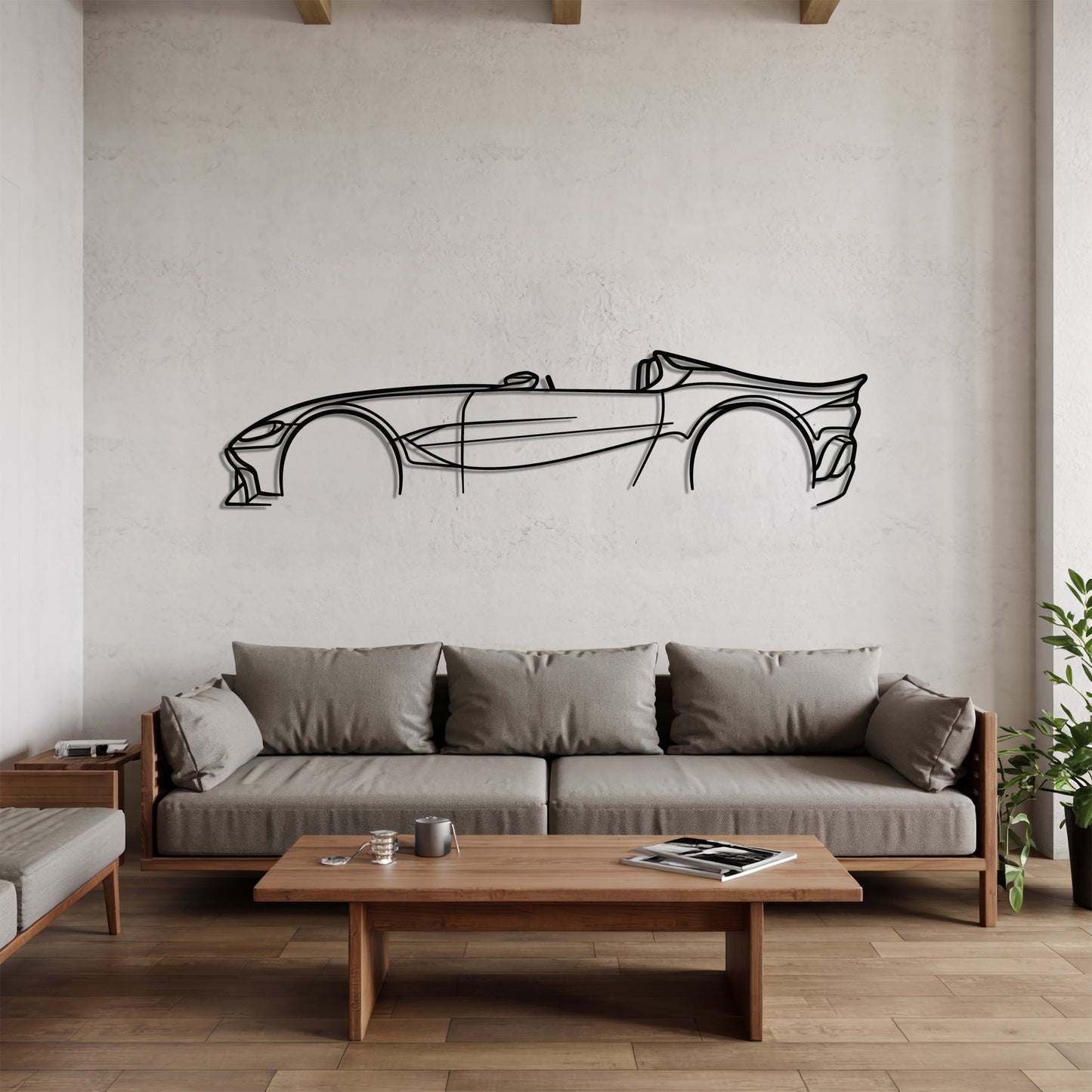 Aston V12 Speedster - Car Metal Silhouette Wall Art - Car Enthusiast Gift - Laser-cut Garage Decor