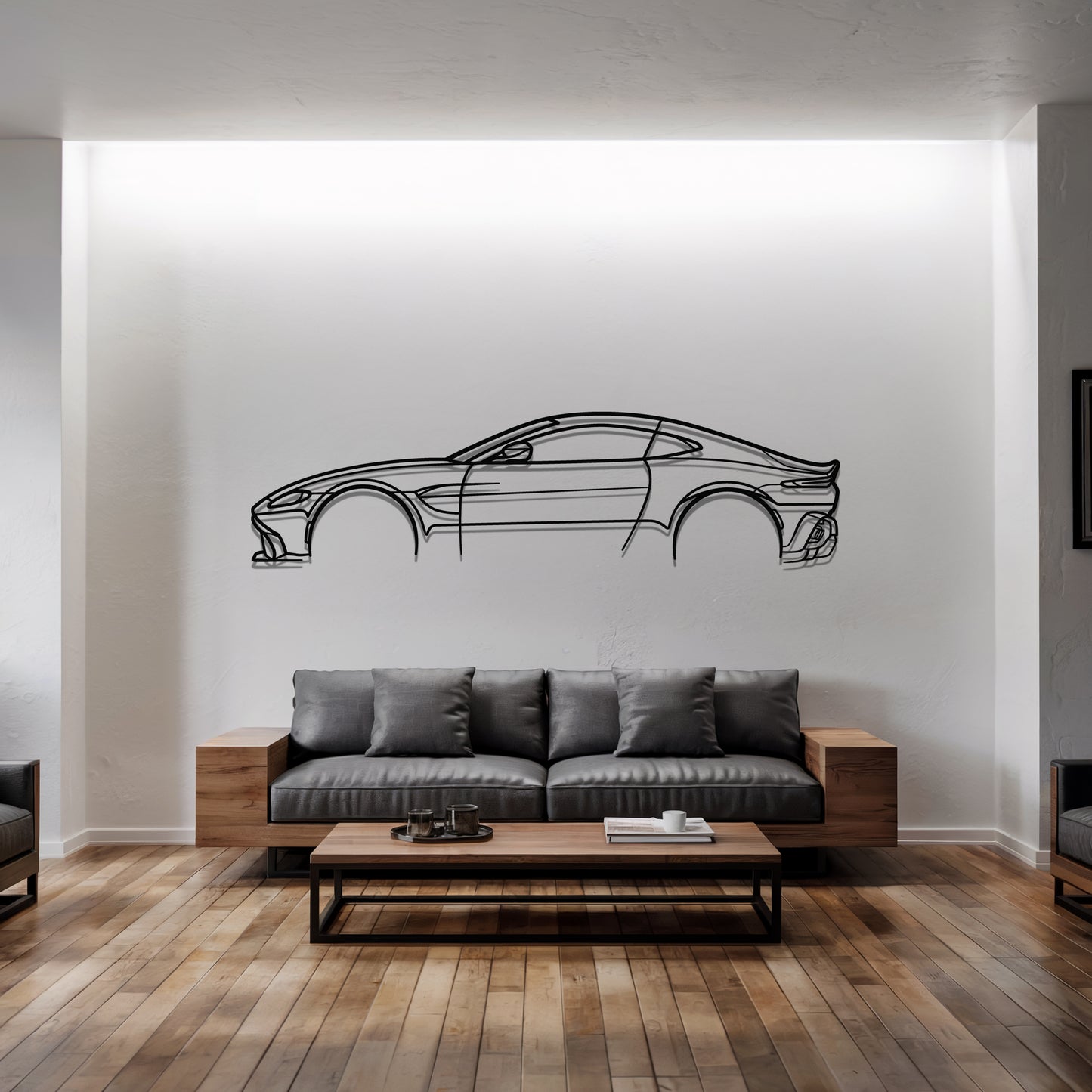 Aston Vantage - Car Metal Silhouette Wall Art - Car Enthusiast Gift - Laser-cut Garage Decor
