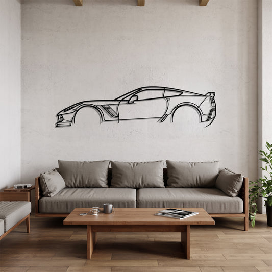 Corvette Z06 (C7) - Car Metal Silhouette Wall Art - Car Enthusiast Gift - Laser-cut Garage Decor