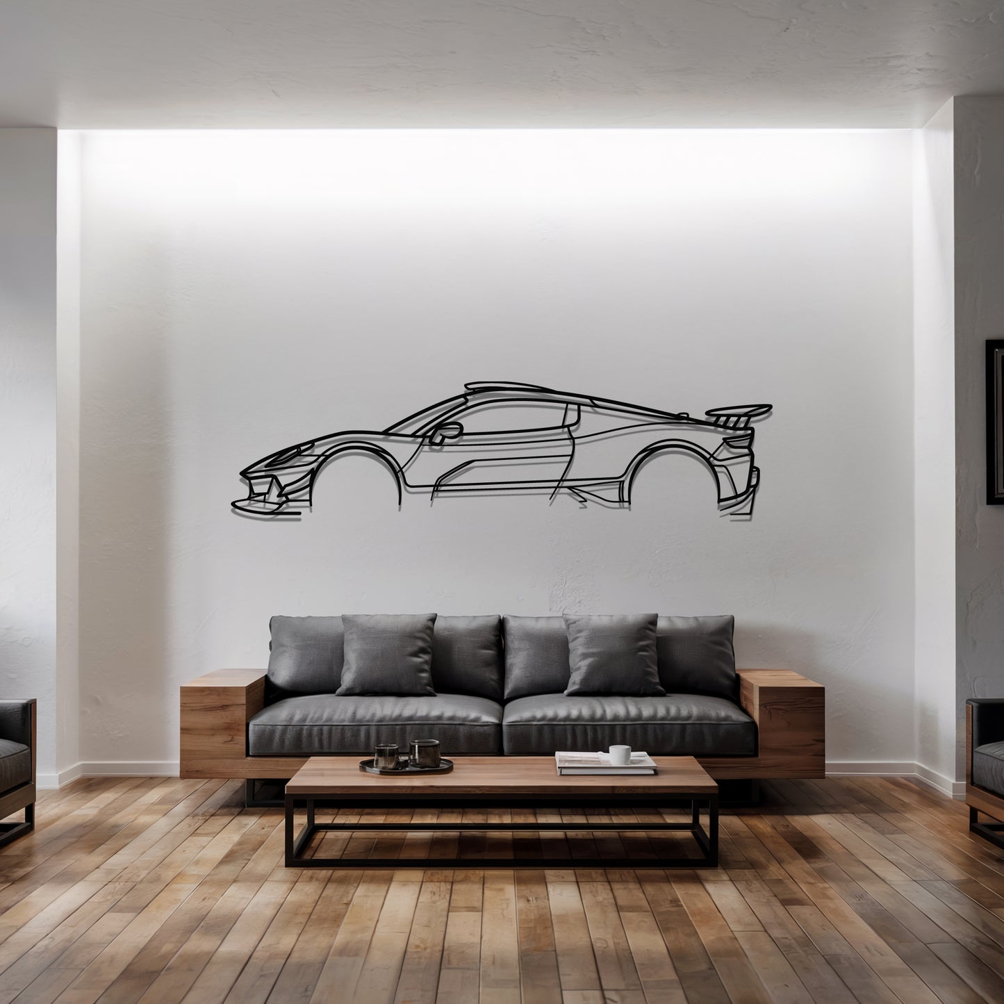 MC20 - Car Metal Silhouette Wall Art - Car Enthusiast Gift - Laser-cut Garage Decor