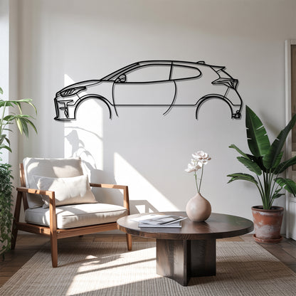 GR Yaris - Car Metal Silhouette Wall Art - Car Enthusiast Gift - Laser-cut Garage Decor