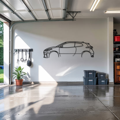 GR Yaris - Car Metal Silhouette Wall Art - Car Enthusiast Gift - Laser-cut Garage Decor