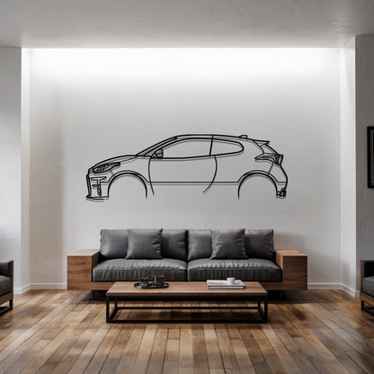 GR Yaris - Car Metal Silhouette Wall Art - Car Enthusiast Gift - Laser-cut Garage Decor