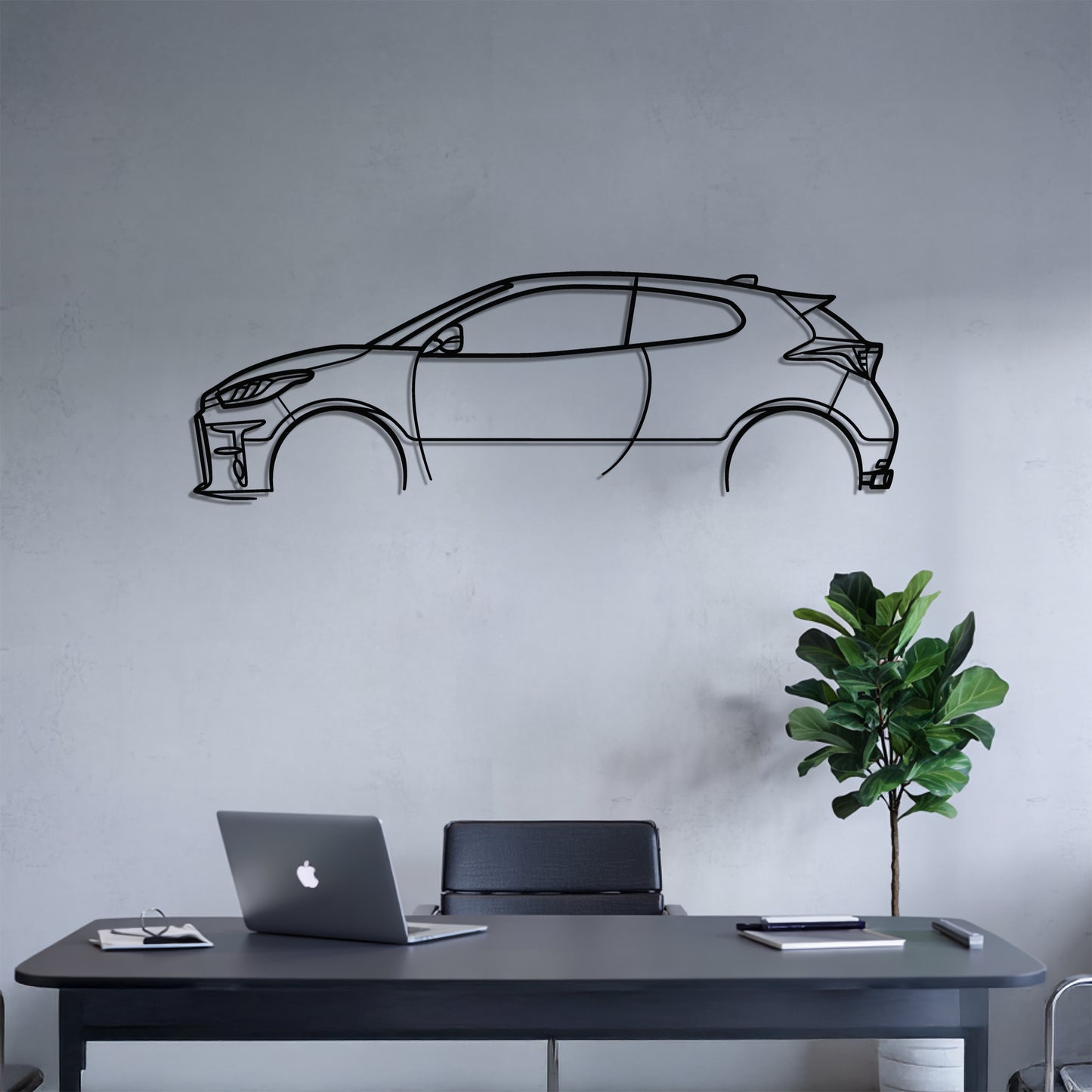 GR Yaris - Car Metal Silhouette Wall Art - Car Enthusiast Gift - Laser-cut Garage Decor