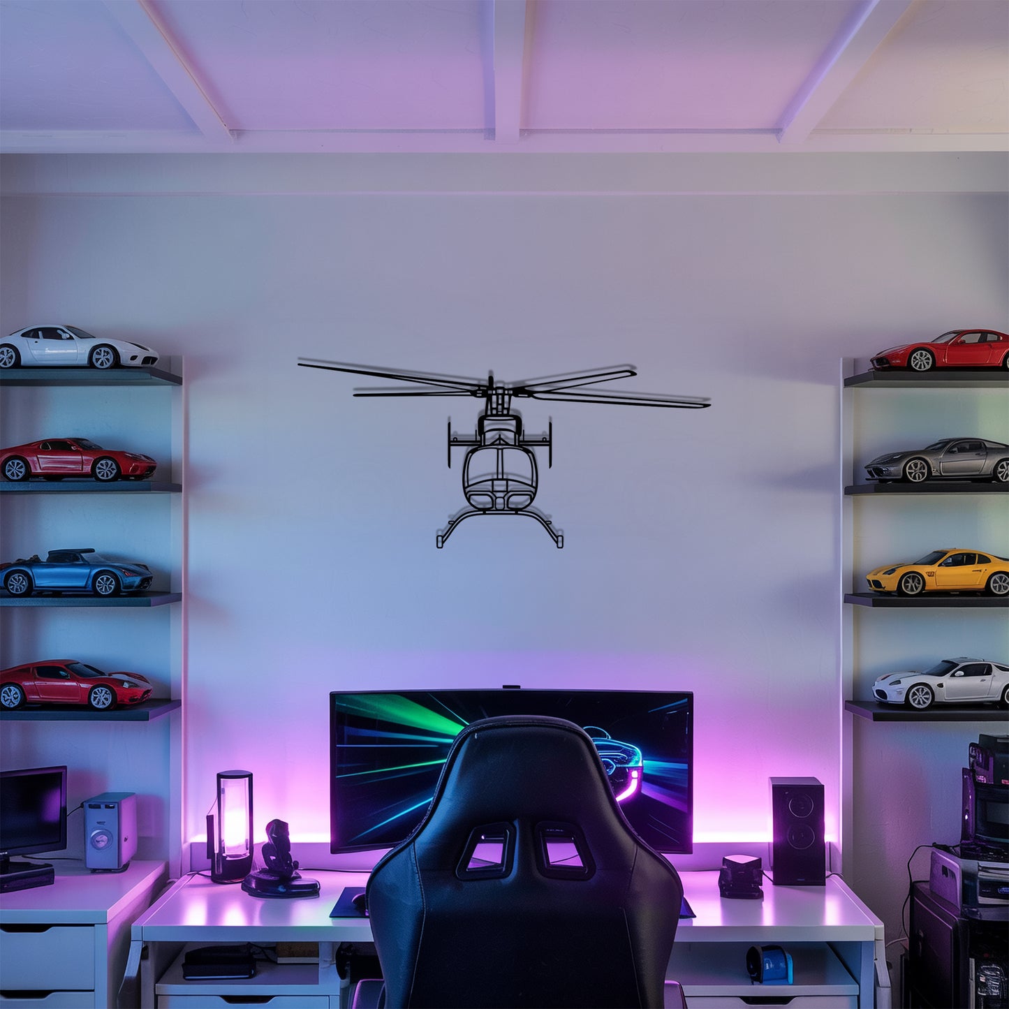 407 GX FRONT - Helicopter Metal Silhouette Wall Art - Aviation Gift - Pilot Office Decor