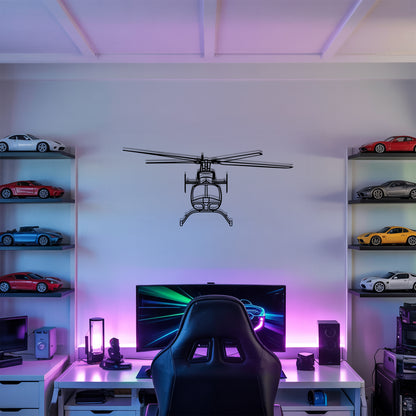 407 GX FRONT - Helicopter Metal Silhouette Wall Art - Aviation Gift - Pilot Office Decor