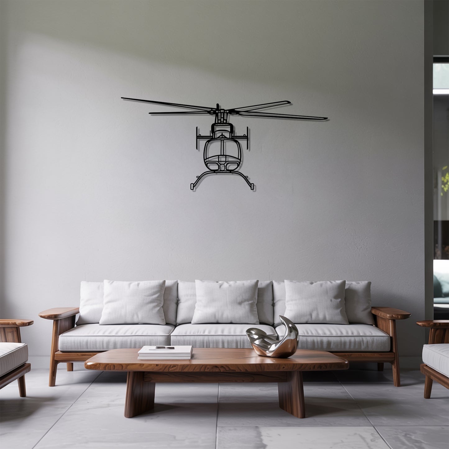 407 GX FRONT - Helicopter Metal Silhouette Wall Art - Aviation Gift - Pilot Office Decor