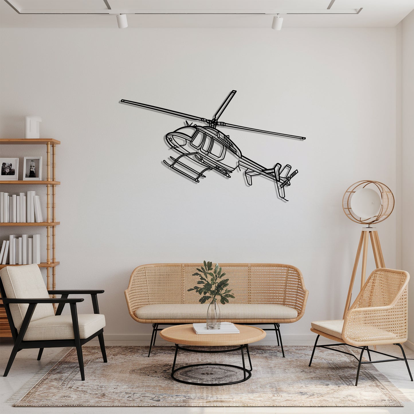 407 GX - Helicopter Metal Silhouette Wall Art - Aviation Gift - Pilot Office Decor