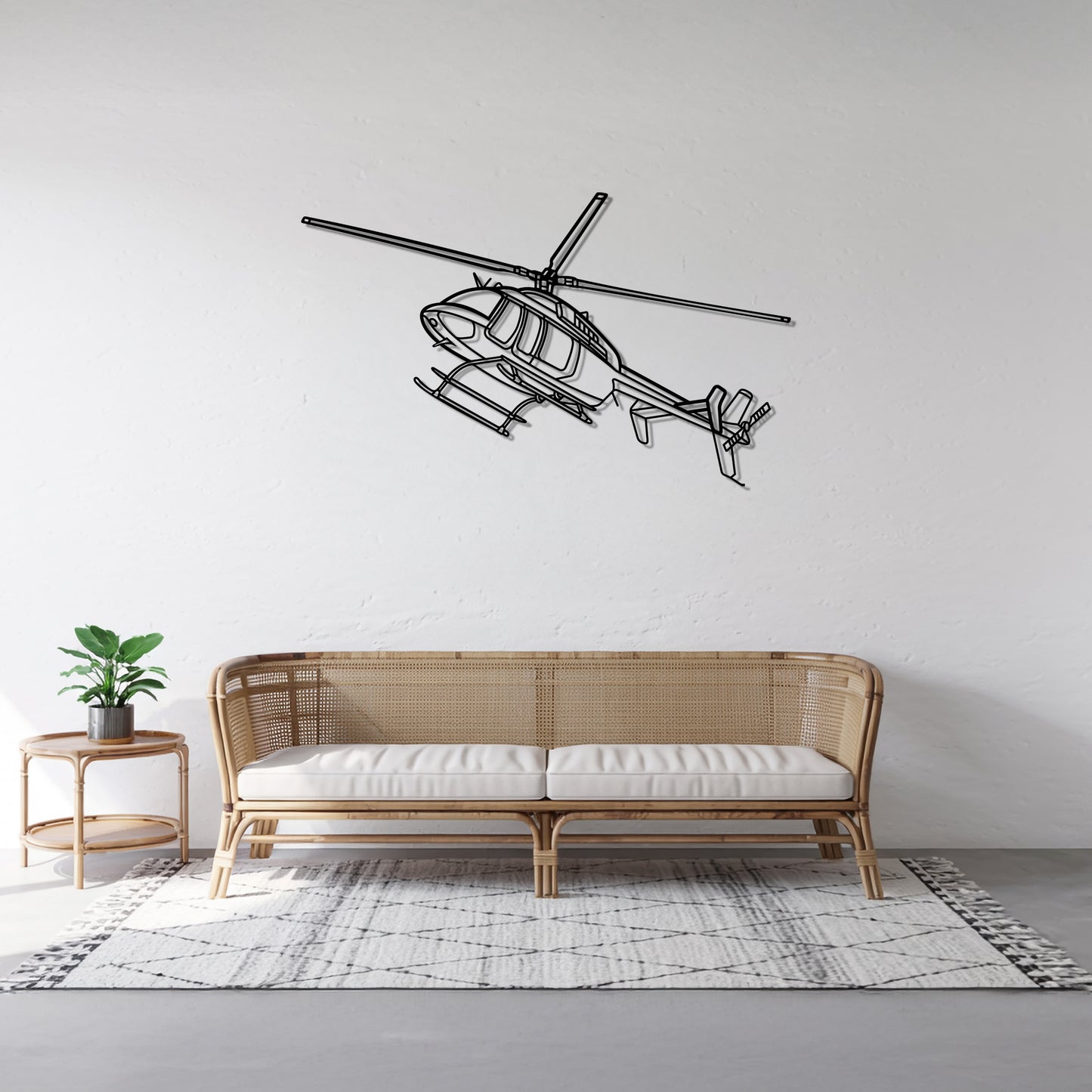 407 GX - Helicopter Metal Silhouette Wall Art - Aviation Gift - Pilot Office Decor