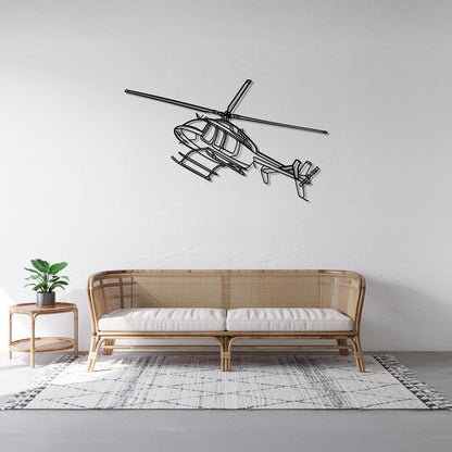 407 GX - Helicopter Metal Silhouette Wall Art - Aviation Gift - Pilot Office Decor