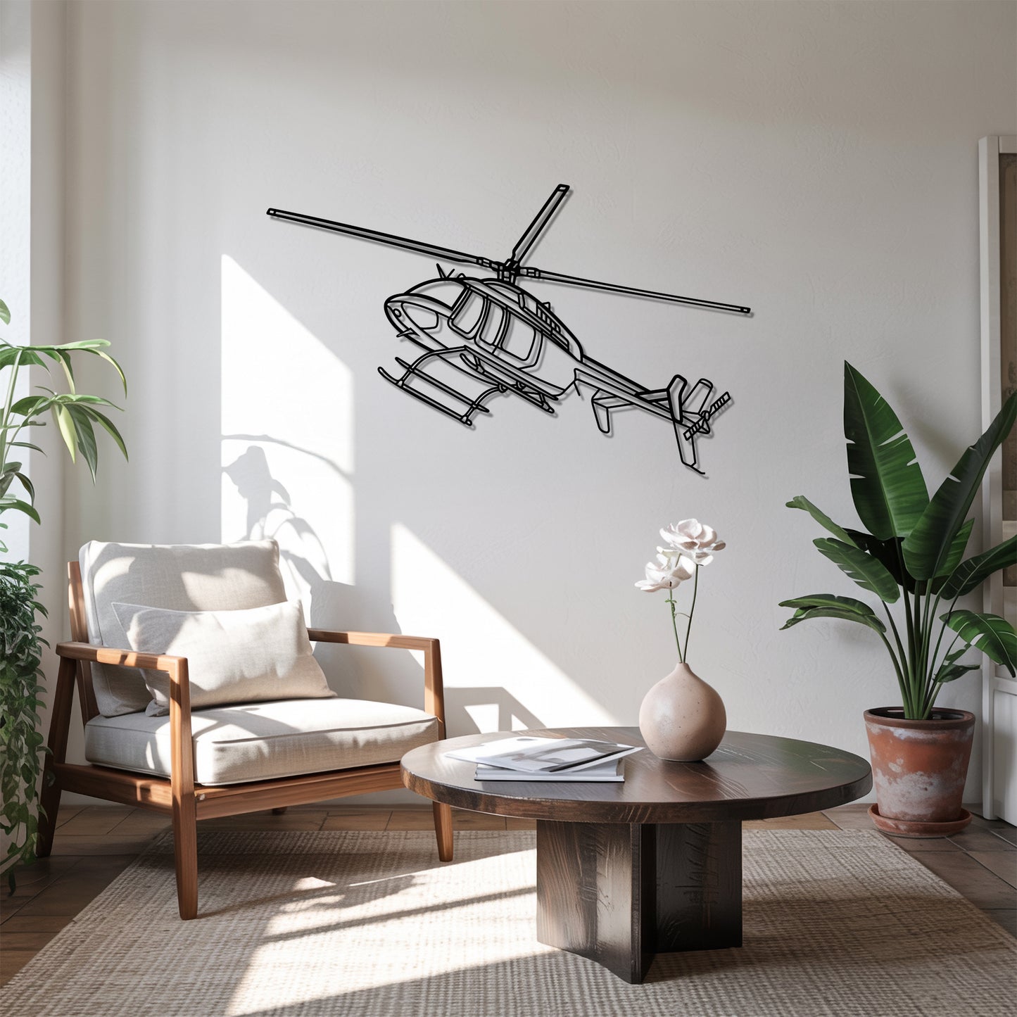 407 GX - Helicopter Metal Silhouette Wall Art - Aviation Gift - Pilot Office Decor