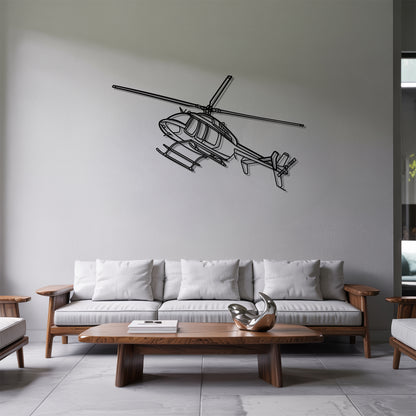 407 GX - Helicopter Metal Silhouette Wall Art - Aviation Gift - Pilot Office Decor