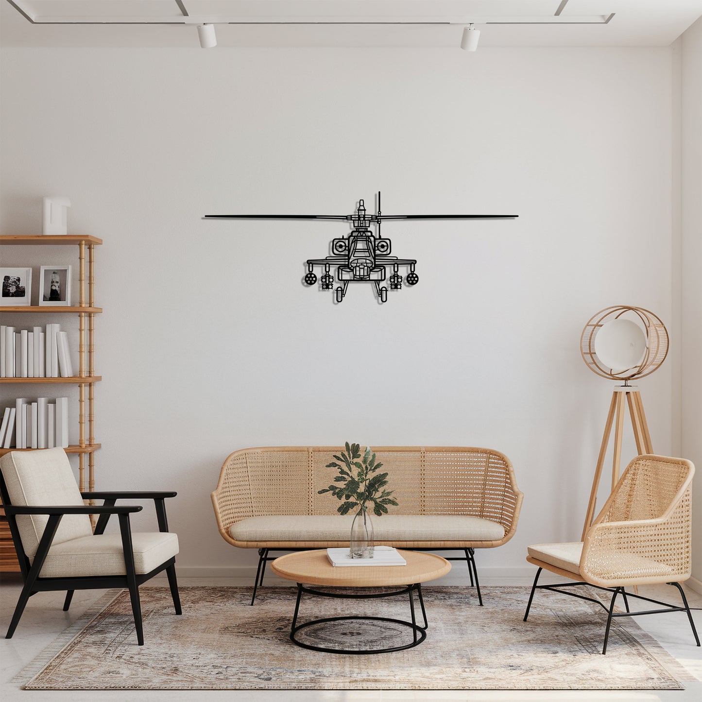 AH-64D Apache front - Helicopter Metal Silhouette Wall Art - Aviation Gift - Pilot Office Decor