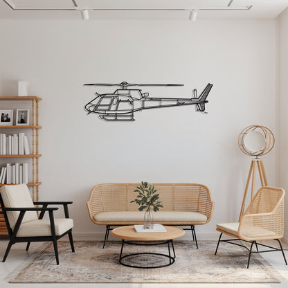 AS 350 B3 - Helicopter Metal Silhouette Wall Art - Aviation Gift - Pilot Office Decor