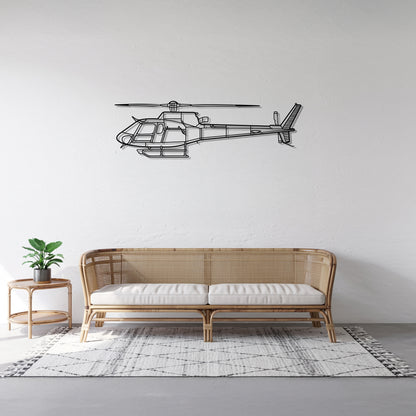 AS 350 B3 - Helicopter Metal Silhouette Wall Art - Aviation Gift - Pilot Office Decor