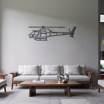 AS 350 B3 - Helicopter Metal Silhouette Wall Art - Aviation Gift - Pilot Office Decor