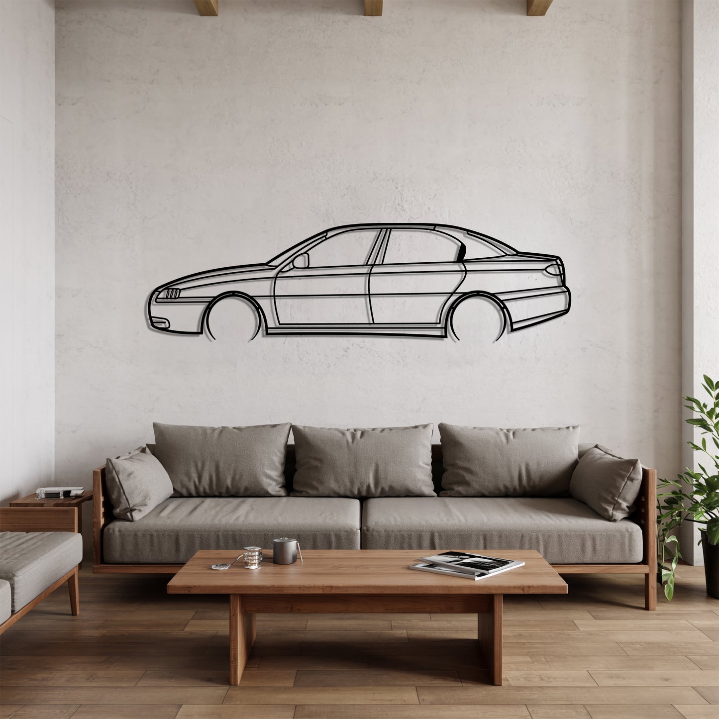 Alfa 166 Detailed - Car Metal Silhouette Wall Art - Car Enthusiast Gift - Laser-cut Garage Decor
