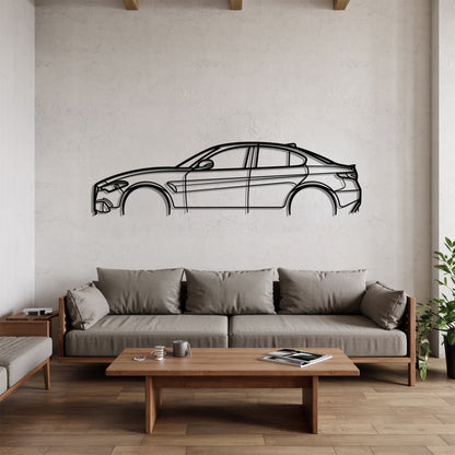 Alfa Giulia Quadrifoglio - Car Metal Silhouette Wall Art - Car Enthusiast Gift - Laser-cut Garage Decor