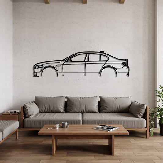 F10 M5 - Car Metal Silhouette Wall Art - Car Enthusiast Gift - Laser-cut Garage Decor