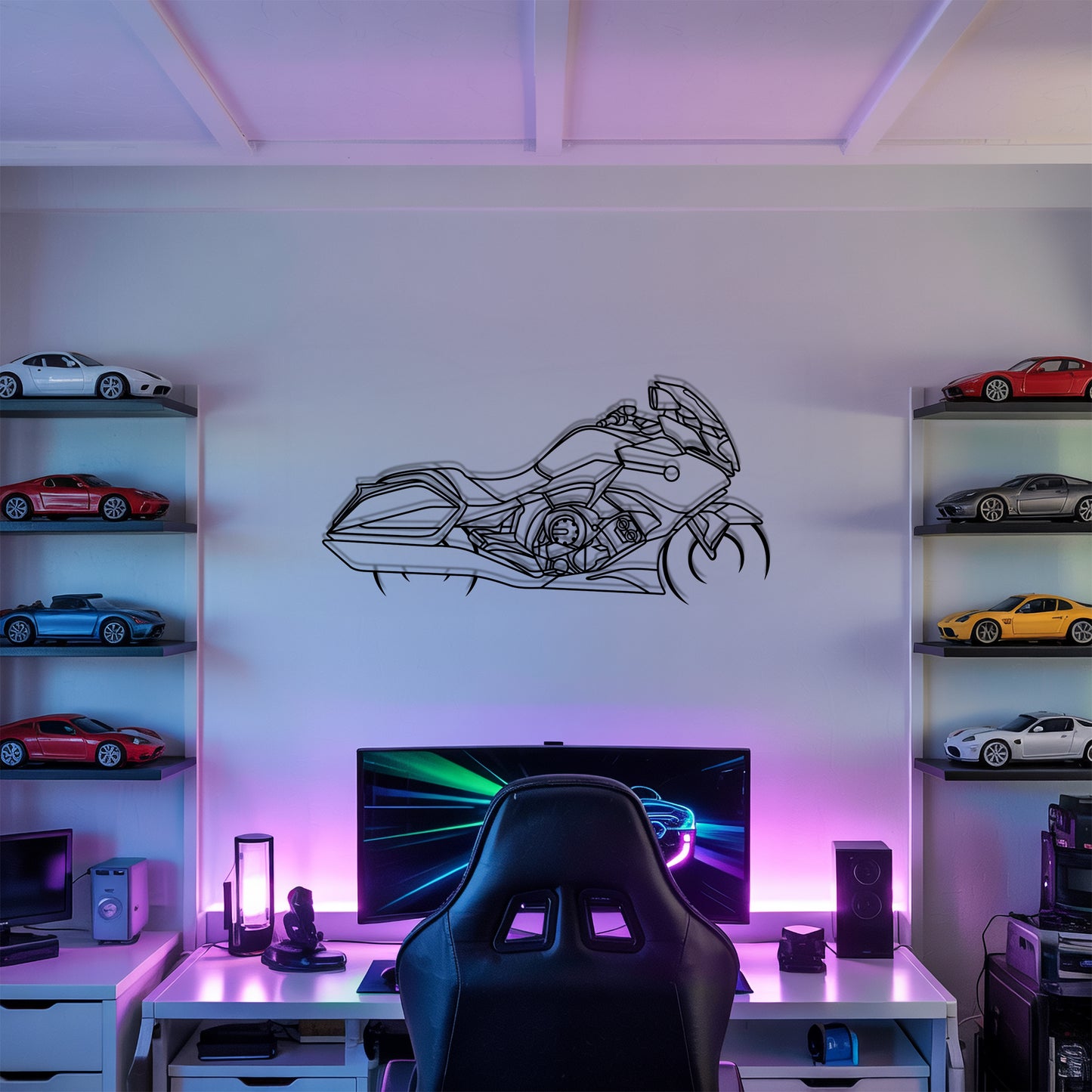 K1600B - Motorcycle Metal Silhouette Wall Art - Bikers Gift - Garage Decor