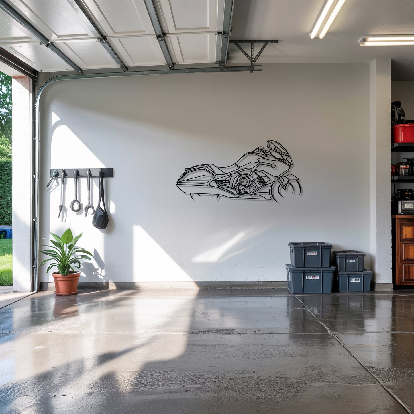 K1600B - Motorcycle Metal Silhouette Wall Art - Bikers Gift - Garage Decor