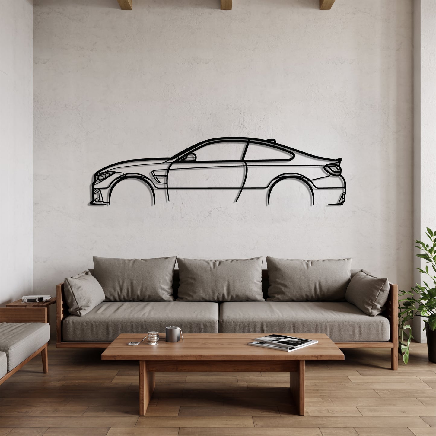 M4 F82 - Car Metal Silhouette Wall Art - Car Enthusiast Gift - Laser-cut Garage Decor