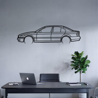 5-series E39 Detailed - Car Metal Silhouette Wall Art - Car Enthusiast Gift - Laser-cut Garage Decor