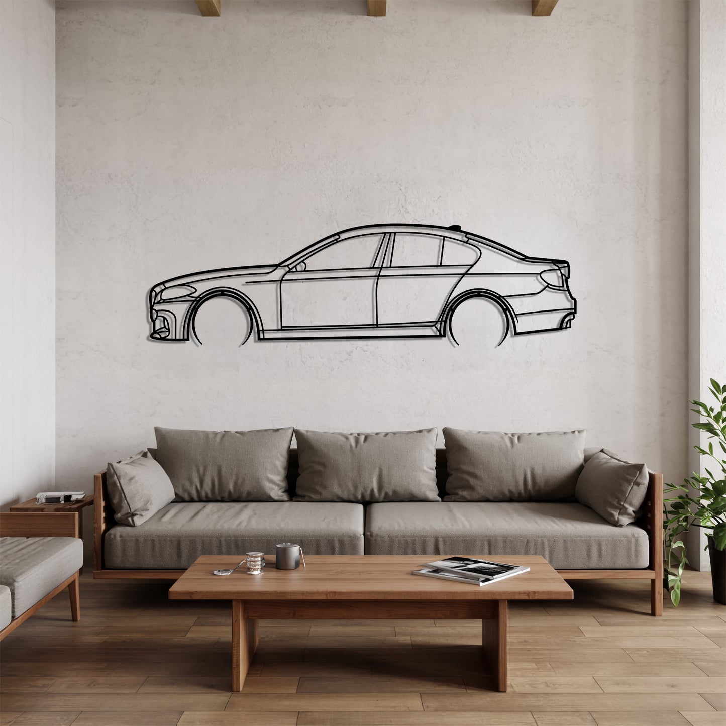 5-series F10 Detailed - Car Metal Silhouette Wall Art - Car Enthusiast Gift - Laser-cut Garage Decor