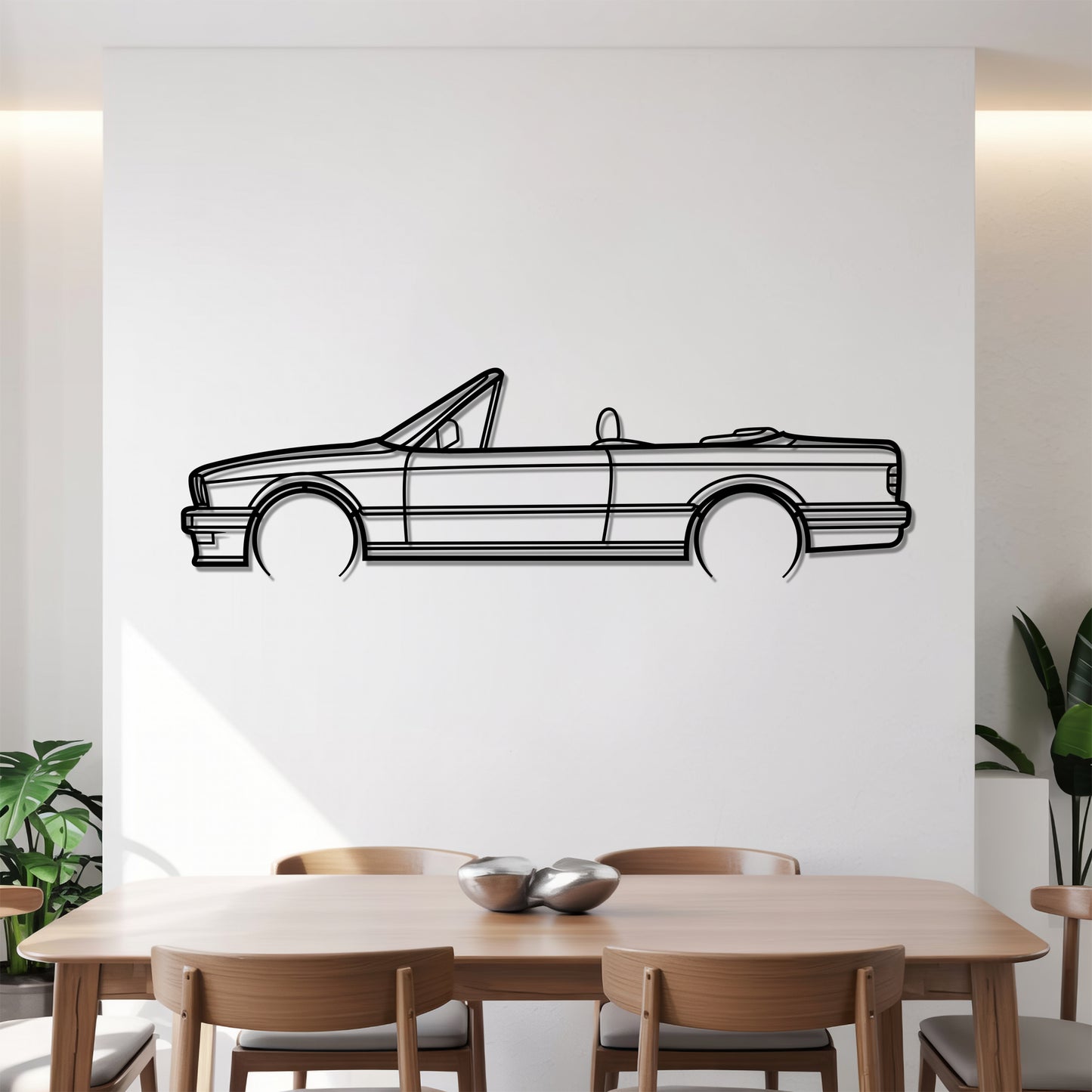 E30 coupe cabrio Detailed - Car Metal Silhouette Wall Art - Car Enthusiast Gift - Laser-cut Garage Decor