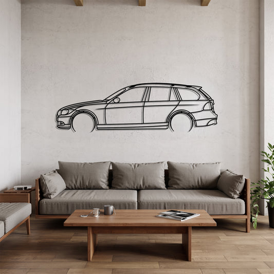 E91 Touring Detailed - Car Metal Silhouette Wall Art - Car Enthusiast Gift - Laser-cut Garage Decor
