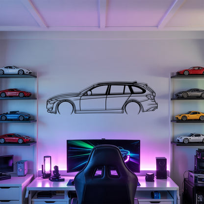 F31 Touring Detailed - Car Metal Silhouette Wall Art - Car Enthusiast Gift - Laser-cut Garage Decor