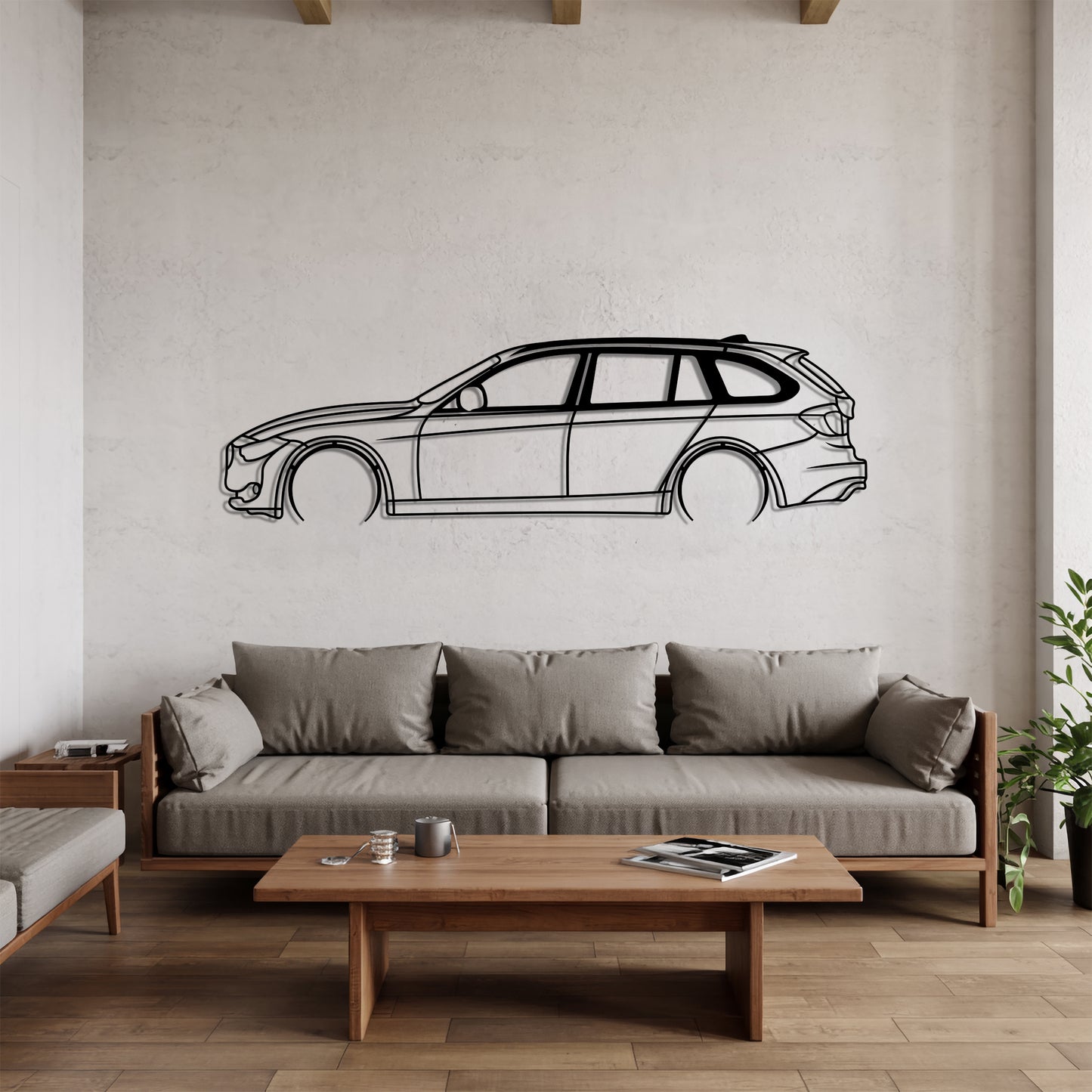 F31 Touring Detailed - Car Metal Silhouette Wall Art - Car Enthusiast Gift - Laser-cut Garage Decor