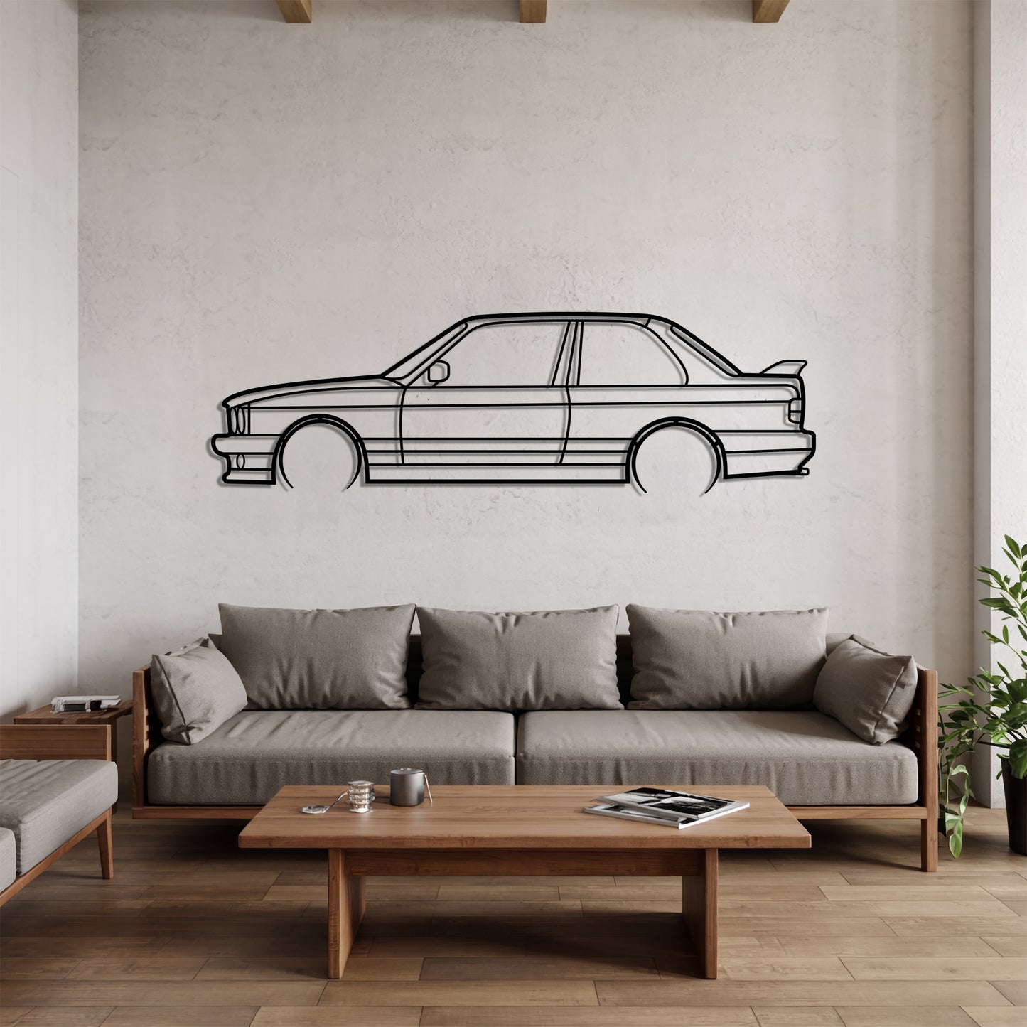 M3 E30 Detailed - Car Metal Silhouette Wall Art - Car Enthusiast Gift - Laser-cut Garage Decor