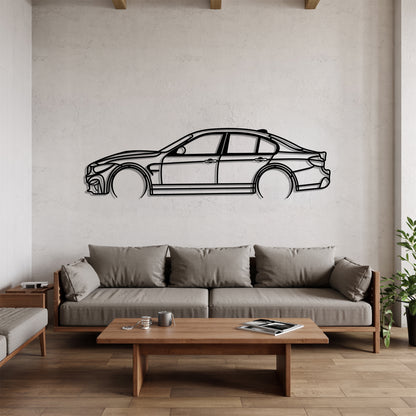 M3 F80 Detailed - Car Metal Silhouette Wall Art - Car Enthusiast Gift - Laser-cut Garage Decor
