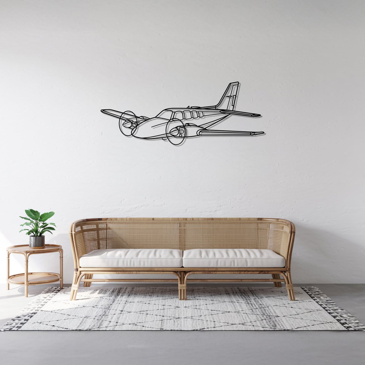 Baron 58  - Airplane Metal Silhouette Wall Art - Aviation Gift - Pilot Office Decor