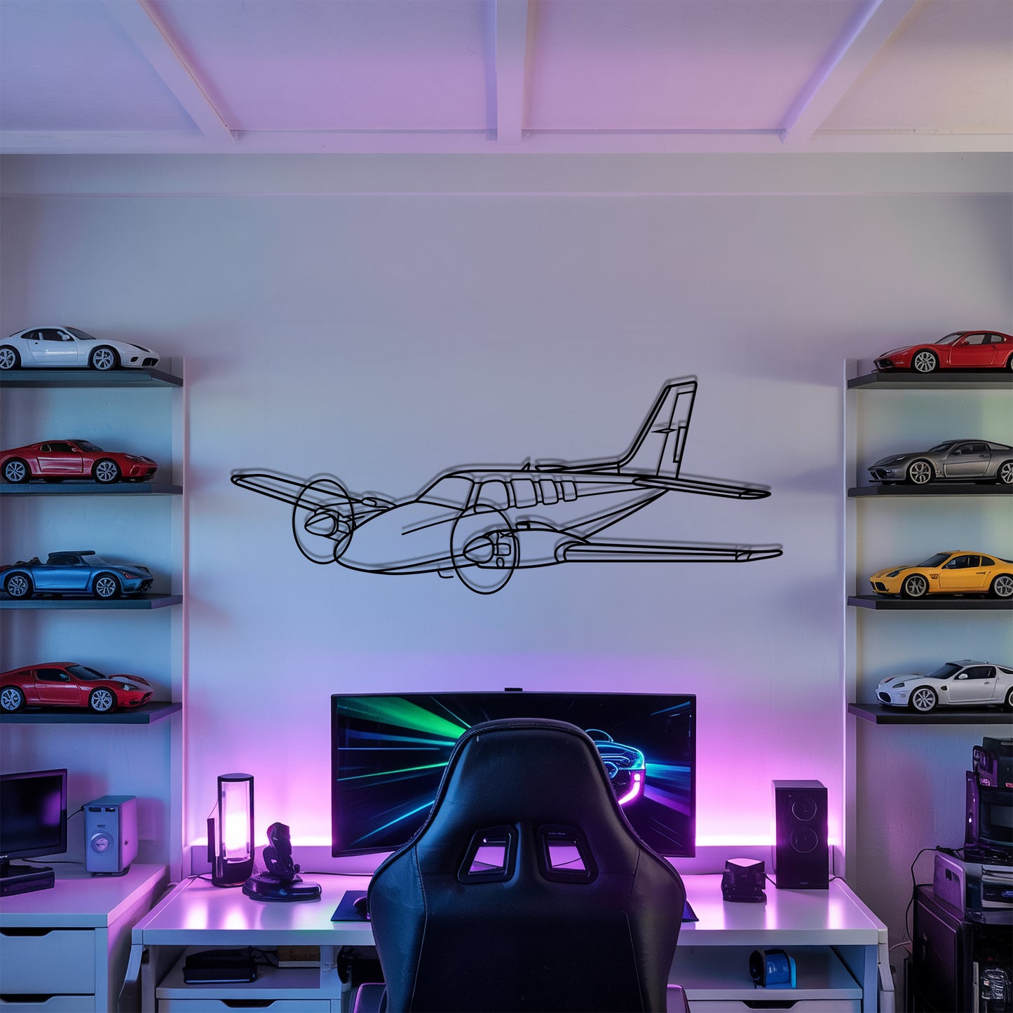 Baron 58  - Airplane Metal Silhouette Wall Art - Aviation Gift - Pilot Office Decor