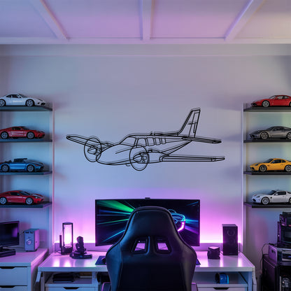 Baron 58  - Airplane Metal Silhouette Wall Art - Aviation Gift - Pilot Office Decor