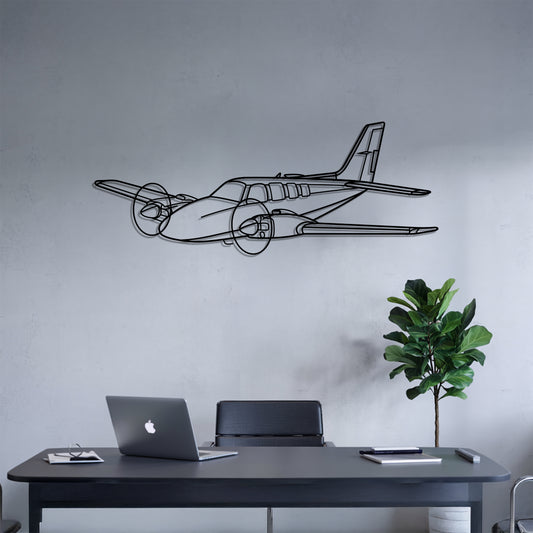 Baron 58  - Airplane Metal Silhouette Wall Art - Aviation Gift - Pilot Office Decor