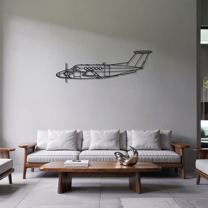 King Air B200 - Airplane Metal Silhouette Wall Art - Aviation Gift - Pilot Office Decor