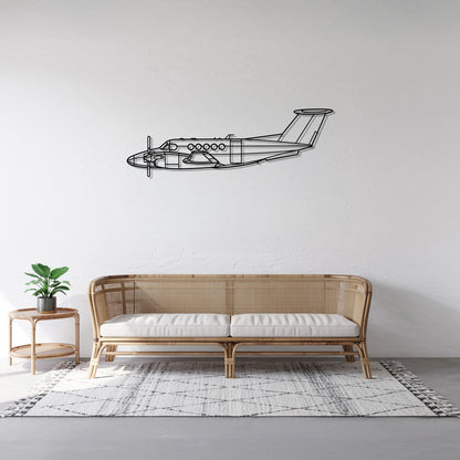 King Air B200 - Airplane Metal Silhouette Wall Art - Aviation Gift - Pilot Office Decor