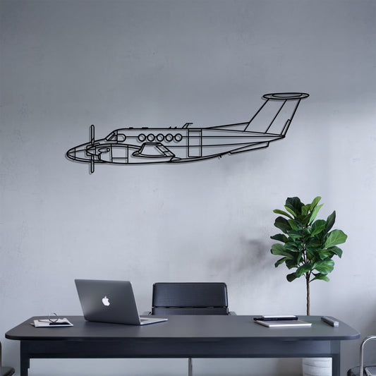 King Air B200 - Airplane Metal Silhouette Wall Art - Aviation Gift - Pilot Office Decor